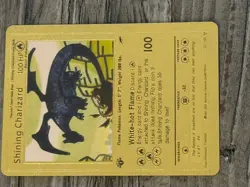 Golden Shining Charizard Pokemon card. Excellent condition. Includes Card Case. - Image 3