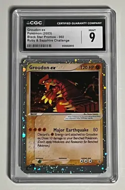 Groudon EX 002 Black Star Promo Holo- 2003 Pokemon EX Ruby & Saphire CGC 9 Mint - Image 3