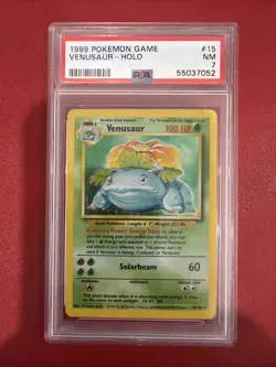 1999 Pokemon Game Venusaur Holo #15 PSA 7 NM - Image 1