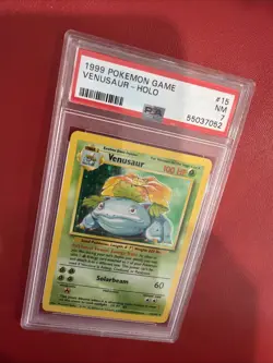 1999 Pokemon Game Venusaur Holo #15 PSA 7 NM - Image 2
