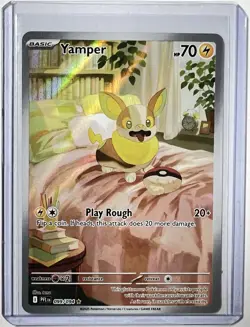 Pokemon TCG Yamper 099/094 Phantasmal Flames Illustration Rare Holo Full Art NM - Image 1