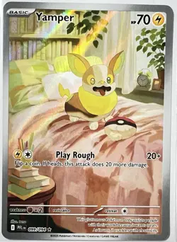 Pokemon TCG Yamper 099/094 Phantasmal Flames Illustration Rare Holo Full Art NM - Image 2