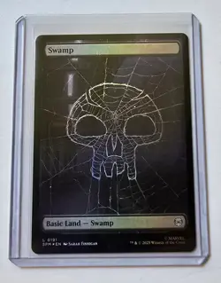 English MTG Foil Swamp (0191) - Foil Marvel's Spiderman - Image 1