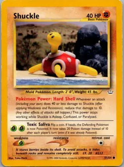 Shuckle 51/64 Common Neo Revelation Pokemon Unlimited Heavily Played - Image 1