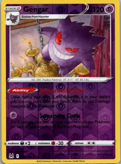 Gengar 066/196 Holo Rare Lost Origin Pokemon Reverse Holo Near Mint - Image 1
