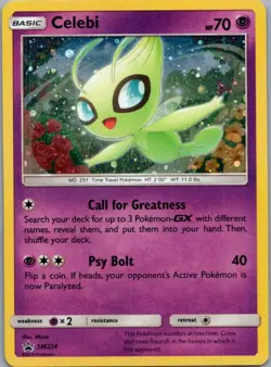 Celebi - SM224 Holo Promo Sun & Moon Promo Pokemon Holo Damaged Creased 1 - Image 1