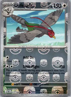 Unfezant (Master Ball Pattern) 073/086 Holo Uncommon Black Bolt Pokemon NM - Image 1