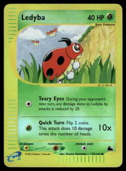 Ledyba 72/144 Common Skyridge Pokemon Reverse Holo Lightly Played - Image 1