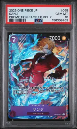 2025 ONE PIECE JAPANESE PROMOTION PACK EX VOL.2 065 SANJI PSA 10 - Image 1