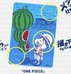 ONE PIECE METAKIRA LUFFY WATERMELON CARD JAPAN SIGN ODA COMIC FAIR NATSU COMI 26 - Image 2