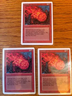 Fireball x 4 - NM Revised 4th Edition 1995 MTG Magic The Gathering - Image 1