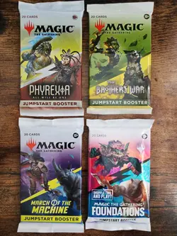 4x MTG Jumpstart Booster Packs ⭐Phyrexia ⭐Brothers War ⭐March of The Machine x4 - Image 1
