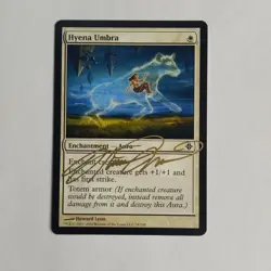 MTG Hyena Umbra Rise of the Eldrazi - Signed by Artist Howard Lyon (Gold) - Image 1