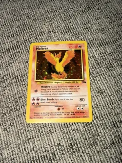 Vintage Pokemon TCG - Fossil - Unlimited Moltres 12/62 Holo - Image 1