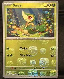 Pokemon TCG | Snivy 001/086 | SV: Black Bolt Master Ball Pattern Holo ENG 2025 - Image 1