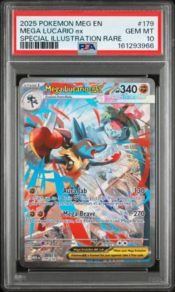 POKEMON: MEGA LUCARIO EX #179 MEGA EVOLUTION PSA 10 - Image 1