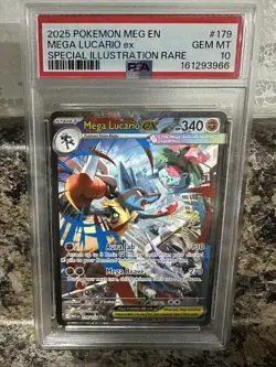 POKEMON: MEGA LUCARIO EX #179 MEGA EVOLUTION PSA 10 - Image 2