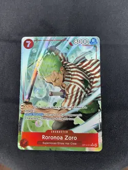 ONE PIECE Roronoa Zoro OP14-015 Alt Art Azure Sea’s Seven English Foil Card - Image 1