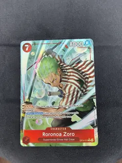 ONE PIECE Roronoa Zoro OP14-015 Alt Art Azure Sea’s Seven English Foil Card - Image 2