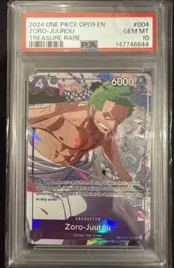 2024 ONE PIECE OP09-EMPERORS IN THE NEW WORLD TREASURE RARE ZORO-JUUROU PSA 10 - Image 1