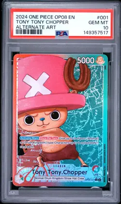 2024 One Piece OP06 EN Tony Tony Chopper Alternate Art #001 PSA 10 GEM MINT - Image 1