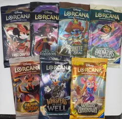 Disney Lorcana TCG Mixed 7 Booster Pack Lot (First Chapter & Wilds Unknown!) - Image 1