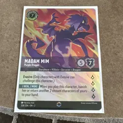 Ravensburger Disney Lorcana Madam Mim Purple Dragon Enchanted Foil 208/204 EN - Image 1