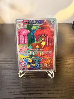 Pokemon TCG Sawsbuck S&V-Temporal Forces Holo Illustration Rare Card 166/162 - Image 1