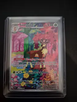 Pokemon TCG Sawsbuck S&V-Temporal Forces Holo Illustration Rare Card 166/162 - Image 1
