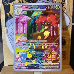 Pokemon TCG Sawsbuck S&V-Temporal Forces Holo Illustration Rare Card 166/162 - Image 1