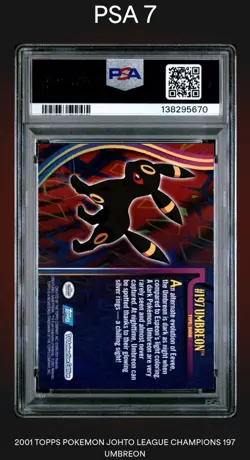 2001 TOPPS POKEMON JOHTO LEAGUE CHAMPIONS 197 UMBREON PSA 7 - Image 2