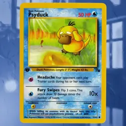 1999 Psyduck #53/62 1st Edition Fossil Set Non-Holo Pokemon Card ☆LP-NM See Pics - Image 1