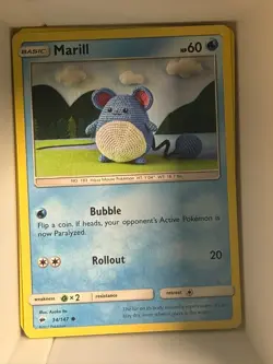 Marill 34/147 Common Burning Shadows Pokemon Near Mint - Image 1