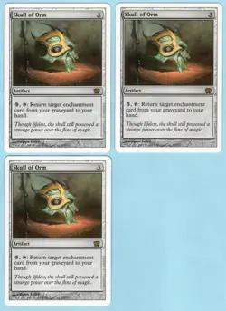 Skull of Orm x3 3x 2003 MTG Core Set 8th Edition Colorless Artifact SP - NM AZ2 - Image 1