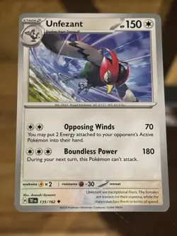Unfezant - 135/162 - Uncommon - Temporal Forces Pokemon Card - Image 1