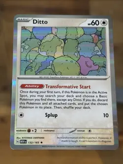 Ditto 132/165 Rare 151 Pokemon Holo - Image 1