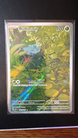 Pokemon Bulbasaur 166/165 151 Illustration Rare Holo English NM - Image 1