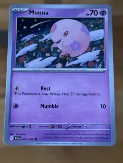 Munna 035/086 Common Pokemon TCG SV Black Bolt English - Image 1