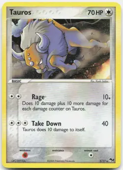 Tauros 5/17 Rare POP Series 2 Pokemon Holo Lightly Played - Image 1