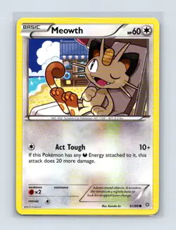 Meowth 61/98 Common Ancient Origins Pokemon Near Mint - Image 1