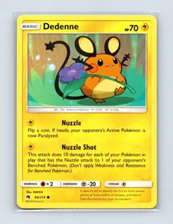 Dedenne 84/214 Common Lost Thunder Pokemon Lightly Played - Image 1