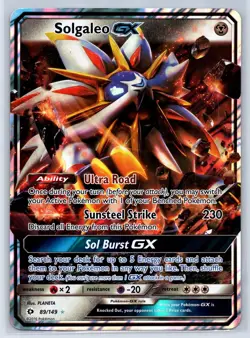 jumbo Solgaleo GX 89/149 Holo Ultra Rare SM Base Set Pokemon Lightly Played - Image 1