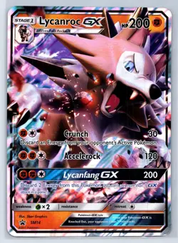 jumbo Lycanroc GX - SM14 Holo Promo Sun & Moon Promo Pokemon Lightly Played - Image 1