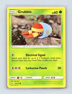 Grubbin 18/214 Common Unbroken Bonds Pokemon Lightly Played - Image 1