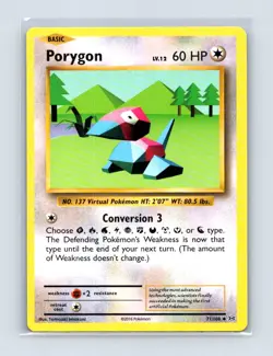 Porygon 71/108 Uncommon Evolutions Pokemon Lightly Played - Image 1