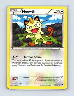 Meowth 74/124 Common Fates Collide Pokemon Lightly Played - Image 1