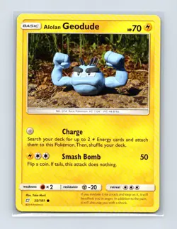 Alolan Geodude 35/181 Common Team Up Pokemon Lightly Played - Image 1