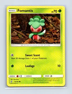 Fomantis 15/236 Common Unified Minds Pokemon Lightly Played - Image 1