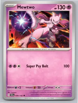 2024 POKEMON MEWTWO STELLAR CROWN 59/142 UNCOMMON NM - Image 1