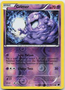 Grimer 45/116 Common Plasma Freeze Pokemon Reverse Holo Near Mint - Image 1